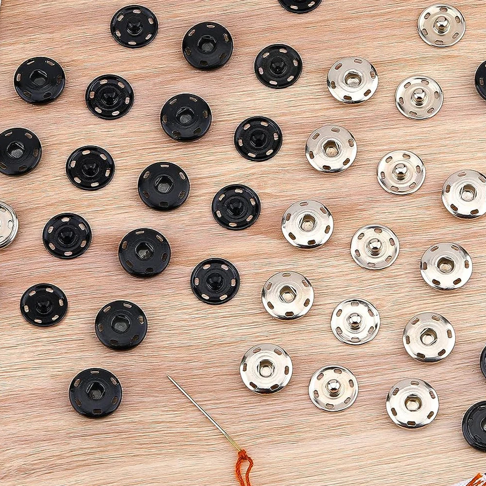 Набор металлических кнопок для шитья комплект из 40 наборов 12 мм