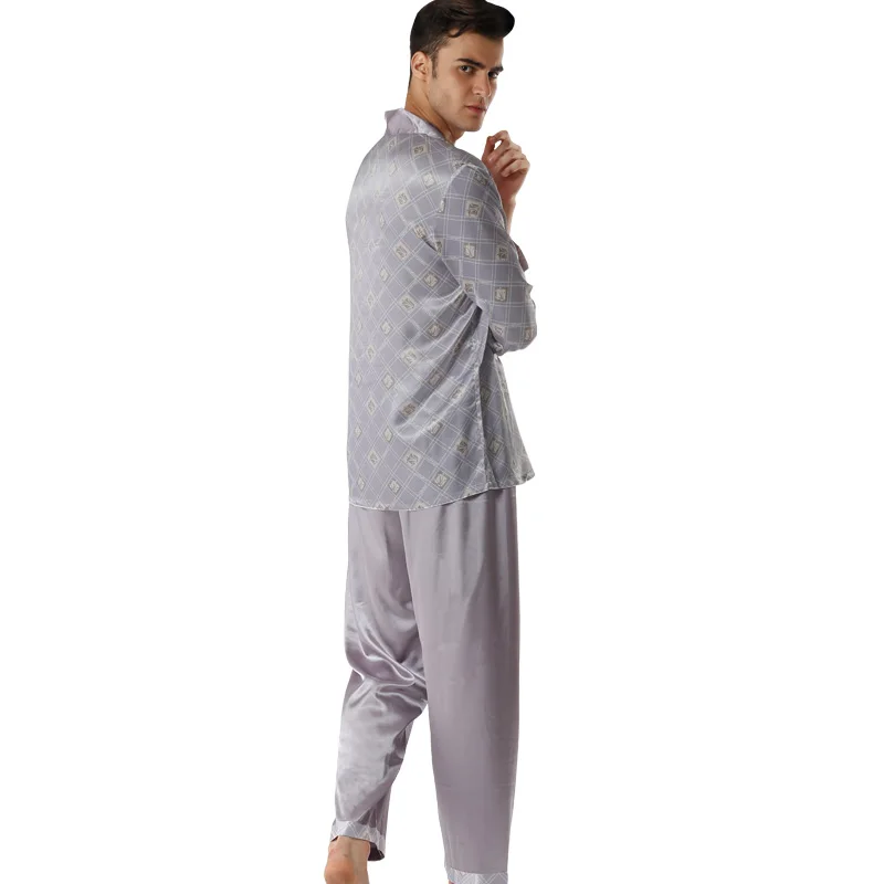 Satin Pajamas Men Sleepwear Classic Satin Pajama Set Men's Night Suit Soft Comfortable Home Lounge Wear Dropshipping