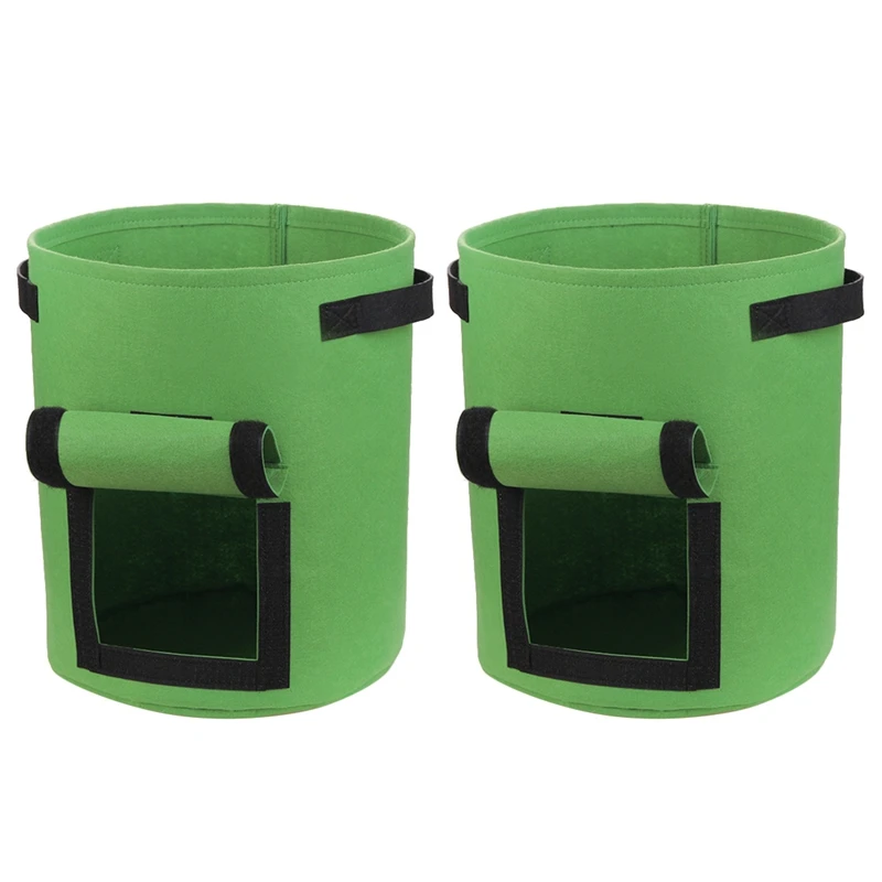 

Potato Grow Bags, 2 Pack Heavy-Duty Plant Grow Bag With Dual Handles Window, Perfect For Fruits And Greens