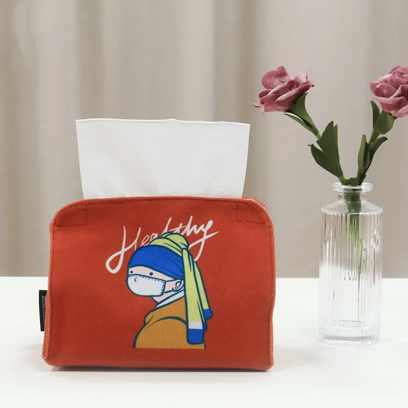 Симпатичная тканевая Эстетическая коробка для салфеток фотодержатель