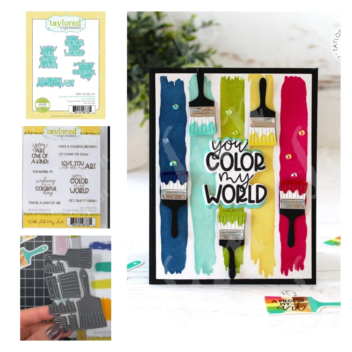 

2023 New Color My World Sentiment Clear Stamps Brushes Cutting Dies Sets Diy Card Making Scrapbooking Decoration Handmade