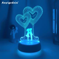 3d night light love led bedroom dormitory bedside table lamp birthday valentines day gift for love proposal romantic decoration