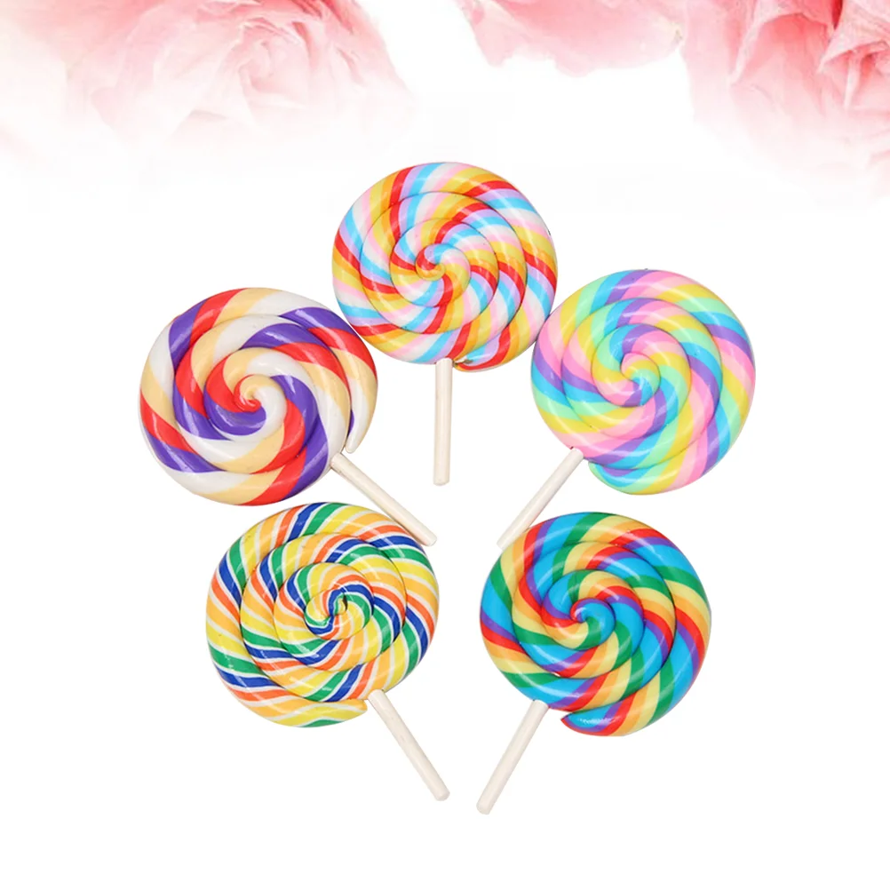 

Lollipop Clay Charms Candy Lollipops Diy Toy Props Simulation Fake Pendant Decoration Photo Polymer Sculpture Artificial