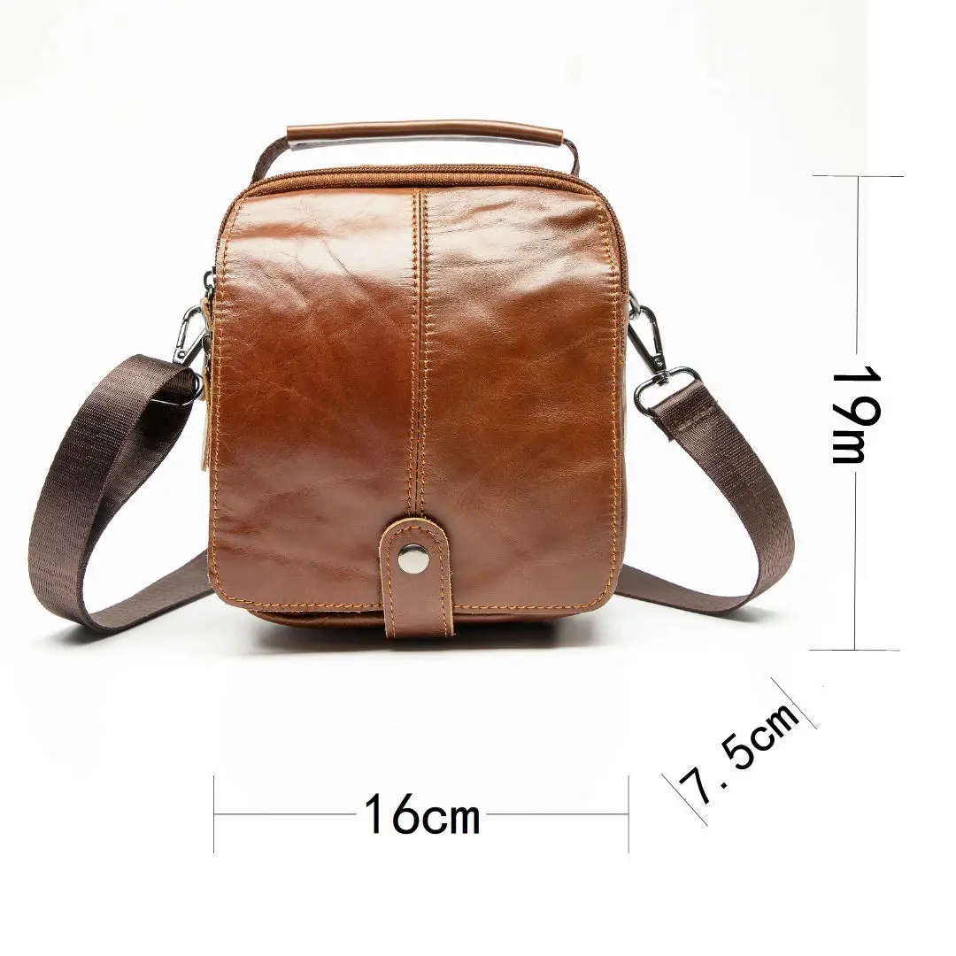 Fashion Business Handbags Men Shoulder Bag Genuine Leather Casual Retro Cowhide Messenger Bag Outdoor Men's Crossbody Bag