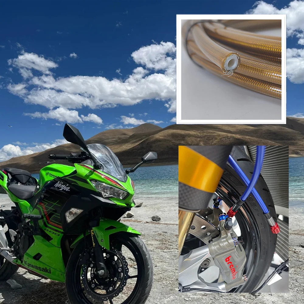 Золотая оплетка из нержавеющей стали AN3 ПТФЭ плетеная масляная трубка