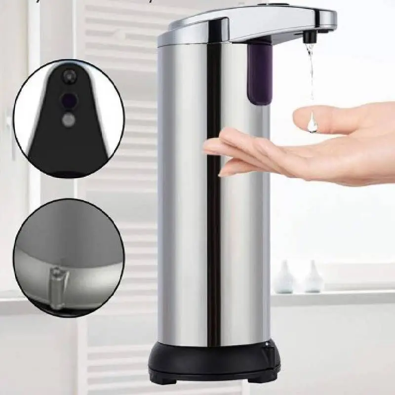 Дозатор для жидкого мыла из нержавеющей стали объемом 250 мл с автоматическим датчиком для умного розетки рук в домашней кухне ванной