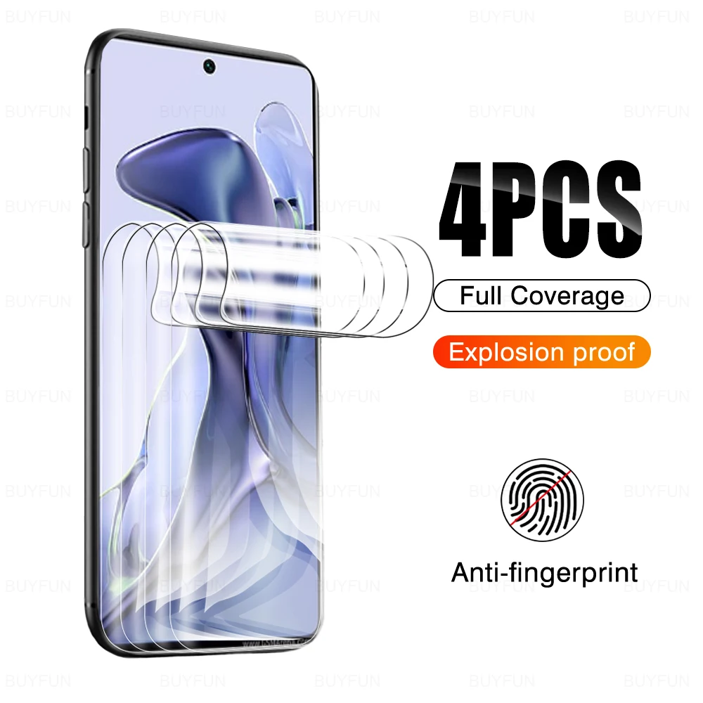 

Гидрогелевые пленки 4 шт. для Xiaomi 11T 11 lite 5G 4G 11 ultra 12 pro 12X 8 Explorer 8 lite A1 A2 A3 lite 5X 6X, защитная крышка для экрана