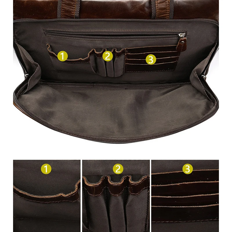 Multi-Function Fashion Genuine Leather men Shoulder Bag Leather Messenger Bag Men Crossbody Bag Tote Handbag Duffle Bag Weekend