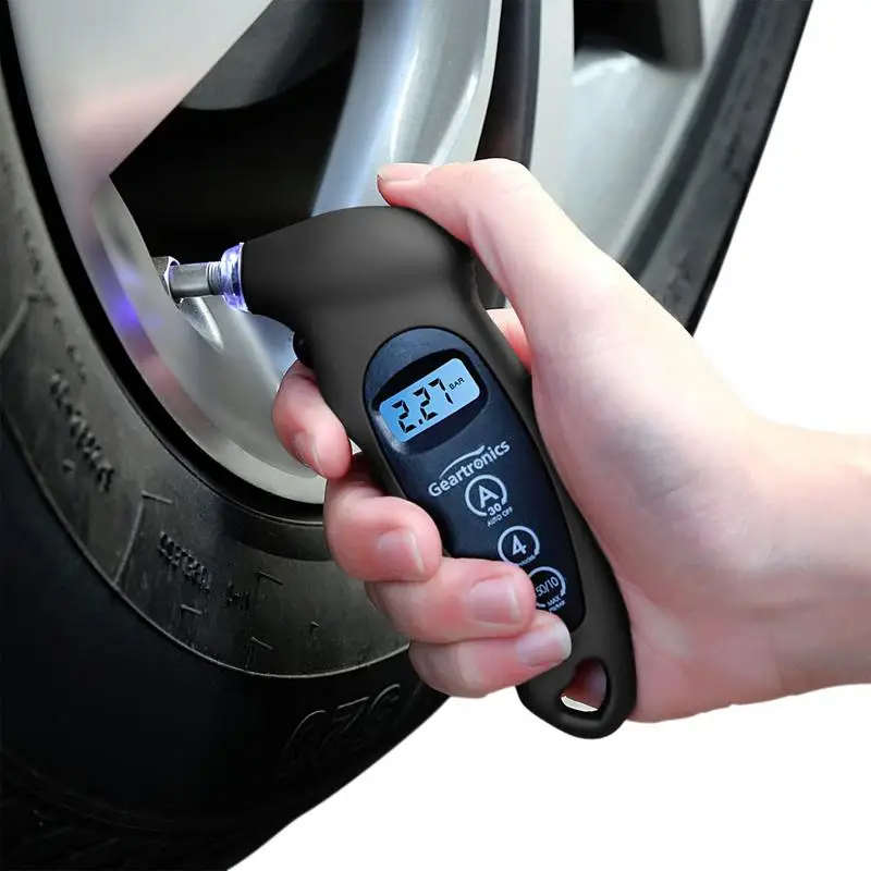 

Car Tire Pressure Gauge 100 PSI 4 Settings Portable Tire Gauges Car Tyre Accessories With Backlit LCD Display For Cars Trucks