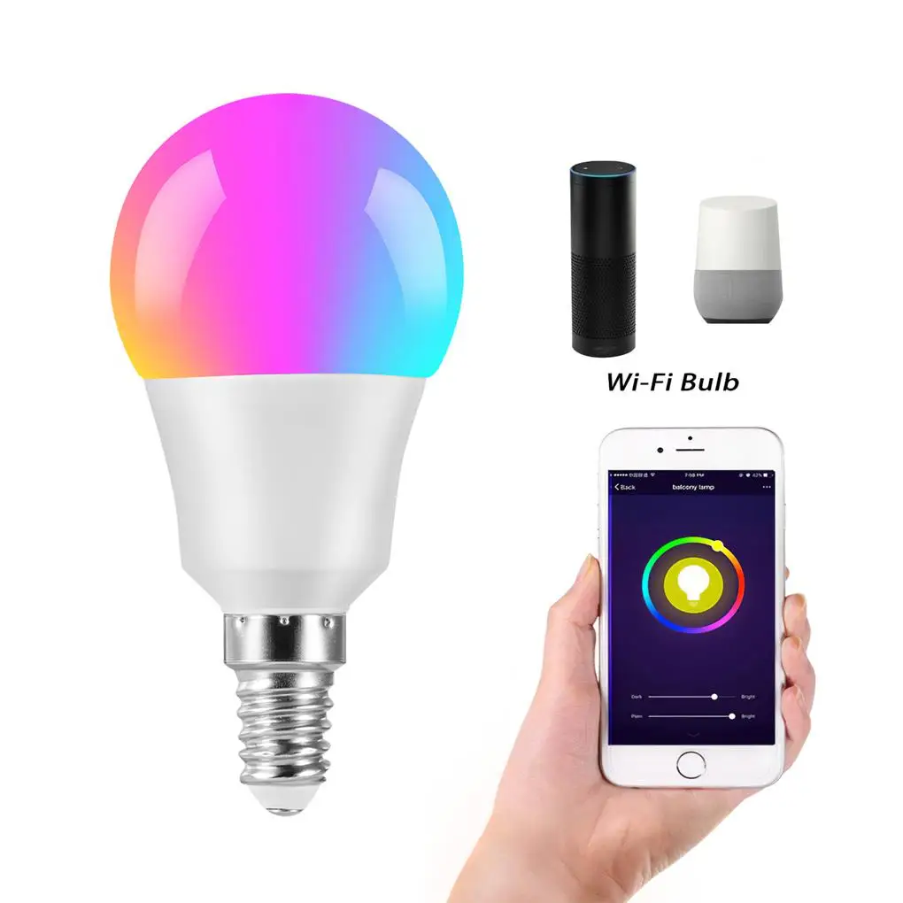 

Smart E14 LED Bulb Voice Remote Control Intelligent Timing RGB Colorful Light Dimming 2 4G Lamp Home Decoration Living Room
