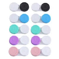 10pcs glasses cosmetic contact lenses case box mini contact lens case for eyes travel kit holder container travel accessaries