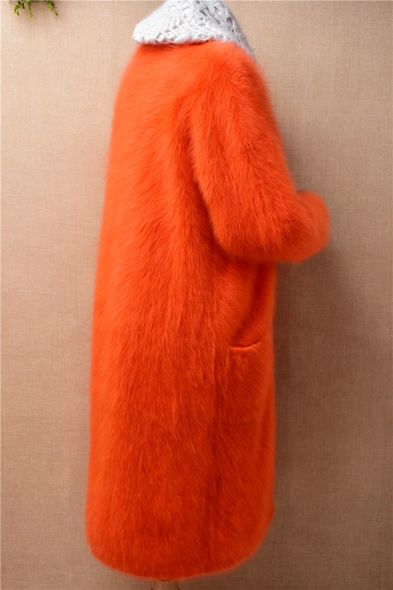 Женская модная осенне-зимняя одежда оранжевый норковый кашемировый вязаный