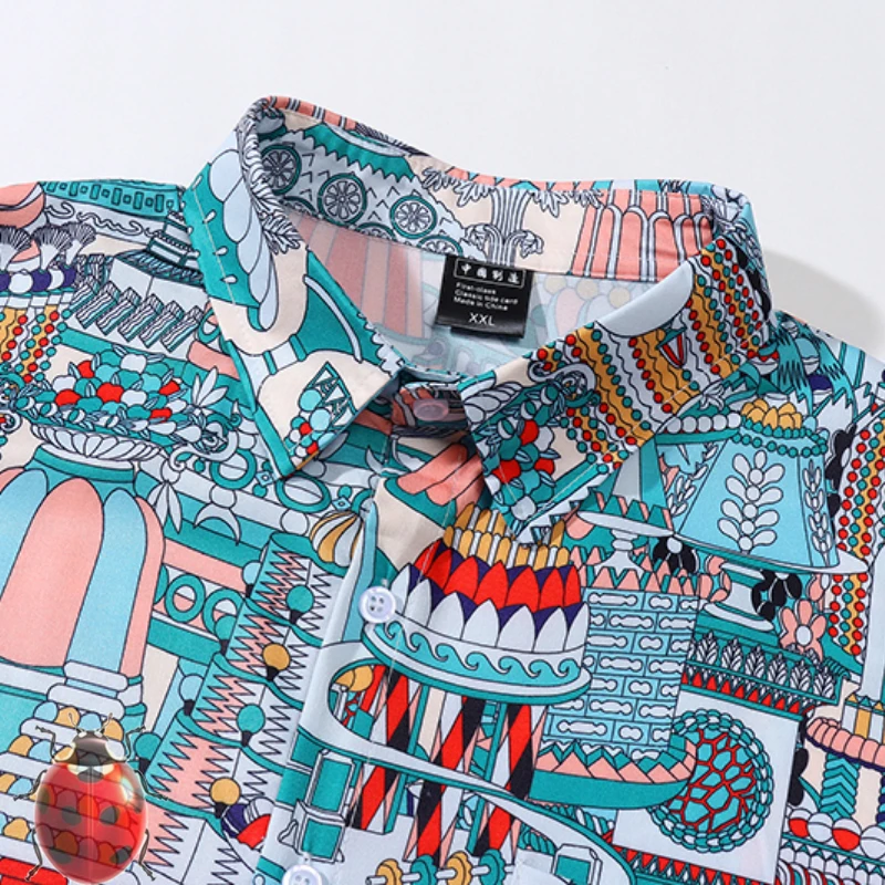 Vintage Oil Painting Streetwear Short Shirts Men Women Thin Summer T Shirt