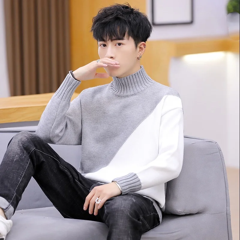 

Sweater 2020 new Fashion Men Sweaters Turtleneck Long Sleeve Casual Pullover Knitted Sweater Men's Clothes