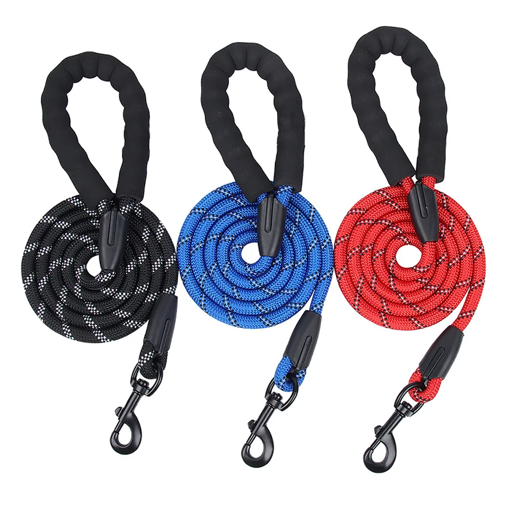 

Pet Traction Rope Nylon 1.5m Medium Large Dog Leash Reflective Handle Durable Leash for Pitbull Labrador Walking Dog Accessories