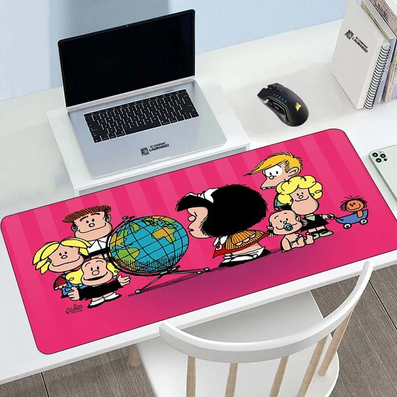 

Mafalda Deskmat Rgb Mouse Pad Desk Mat Deskpad Gamer Rug Gaming Tapis Souris Mousepad Table Pads Backlit Keyboard Pc Mats Carpet