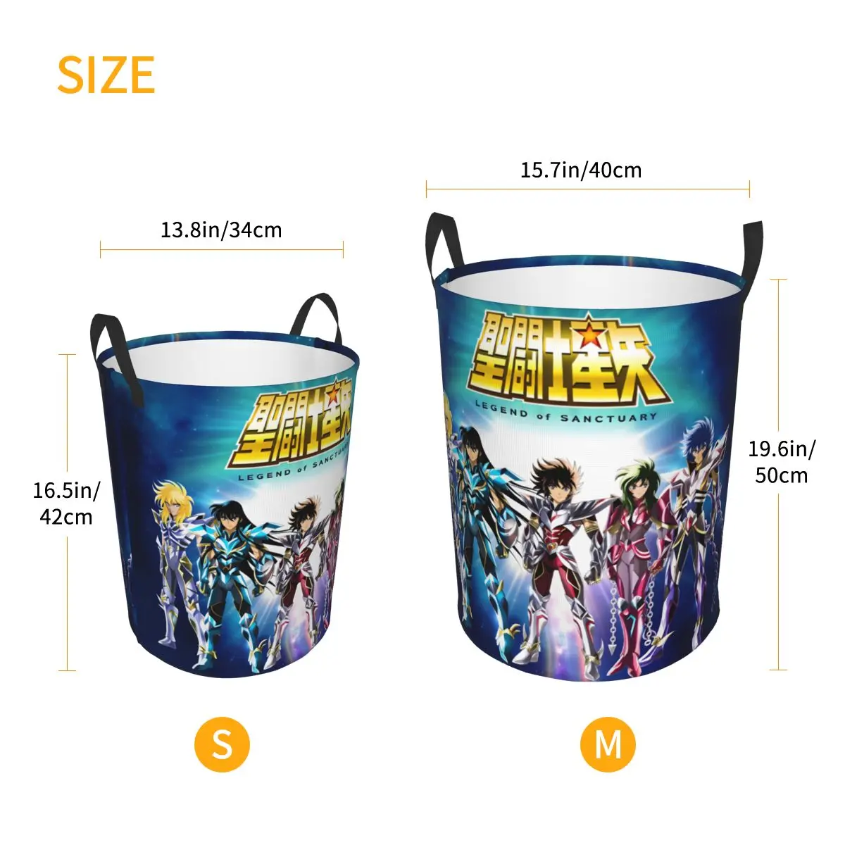 Фото Cygnus Hyoga Knights Of The Zodiac Pegasus Seiya Laundry Basket Shun Phoenix Ikki Clothes Hamper for Household Clothes Storage №4