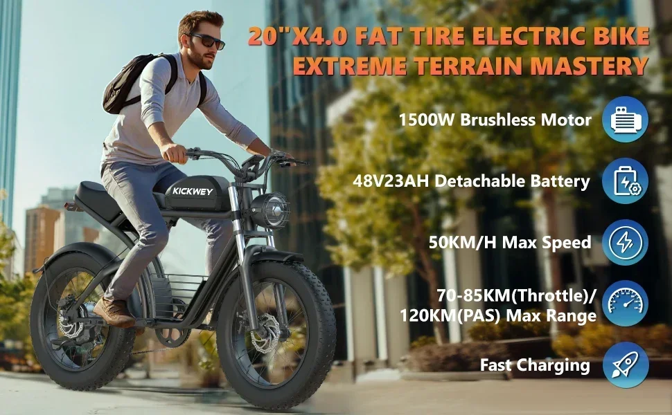 Фото EBIKE НОВЫЙ K7Pro 3000 Вт 48 В 40 Ач Максимальный двойной двигатель с двумя батареями Электрический мотоцикл 20 дюймов Внедорожный электрический велосипед 7 скоростей №3