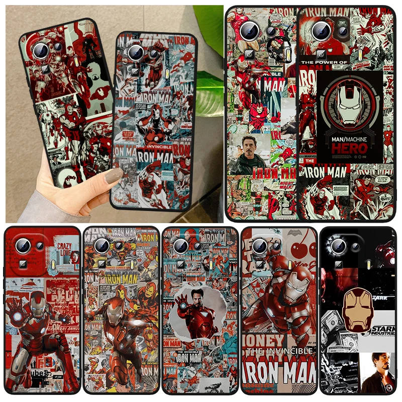 

Poster Style Iron Man For Xiaomi Mi 12 11T 11 11i 10i 10T 10S Note 10 9T 9 SE Lite Ultra Pro 5G Black TPU Capa Phone Case