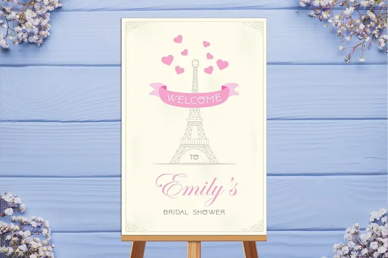 

Парусиновая печать Парижской тематики персонализированный Знак Приветствия для невесты