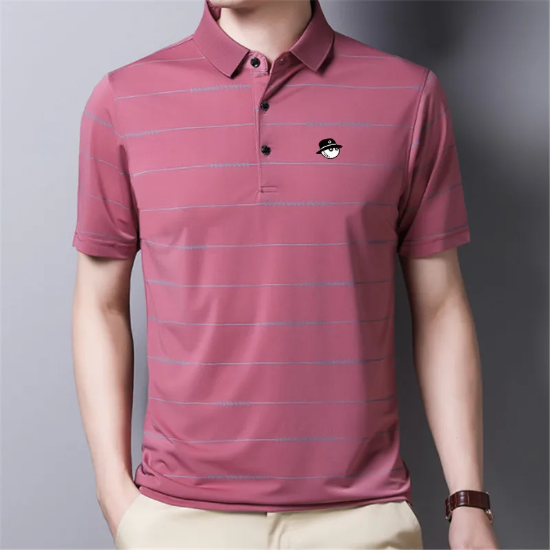 J Lindeberg Golf Shirts for Men's Summer Golf Wear Men Golf Clothing Golf T-shirt Comfortable Soft Breathable Tops Short Sleeves