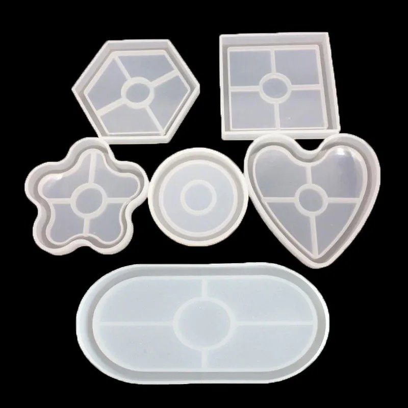 

DIY Oval Sakura Tray Plaster Silicone Mould for Handmade UV Epoxy Crafts Flower Round Plate Mold Home Decor
