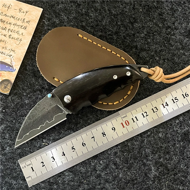 

Damascus Steel Folding Knife VG10 Blade Wood Handle Pocket Camping Outdoor Survival Hunting Knife Sharp Tactical EDC Tool