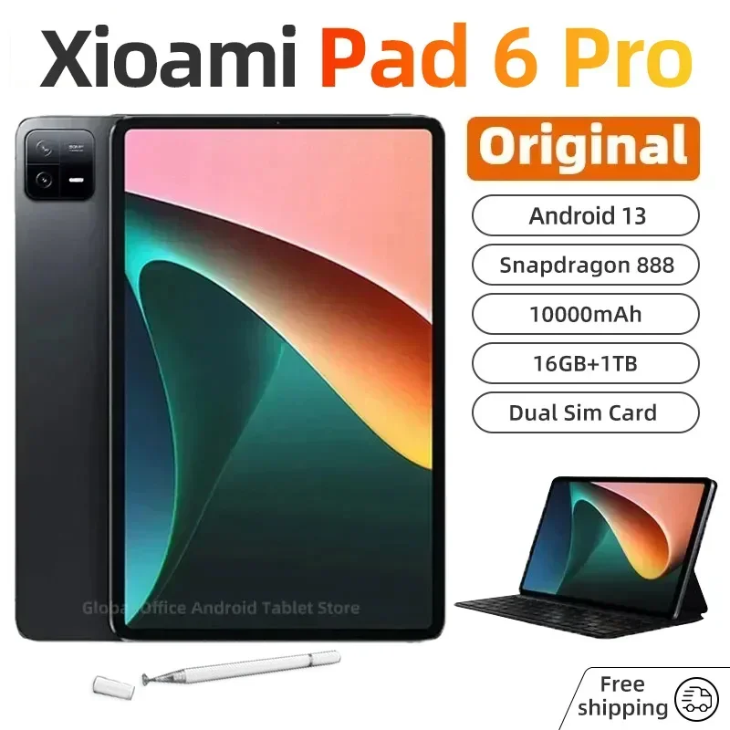 

Original Global Version Tablet Android 13 Pad 6 Pro 16GB+1TB Snapdragon 888 Tablets PC 5G Dual SIM Card WIFI Xioami HD 4K Mi Tab