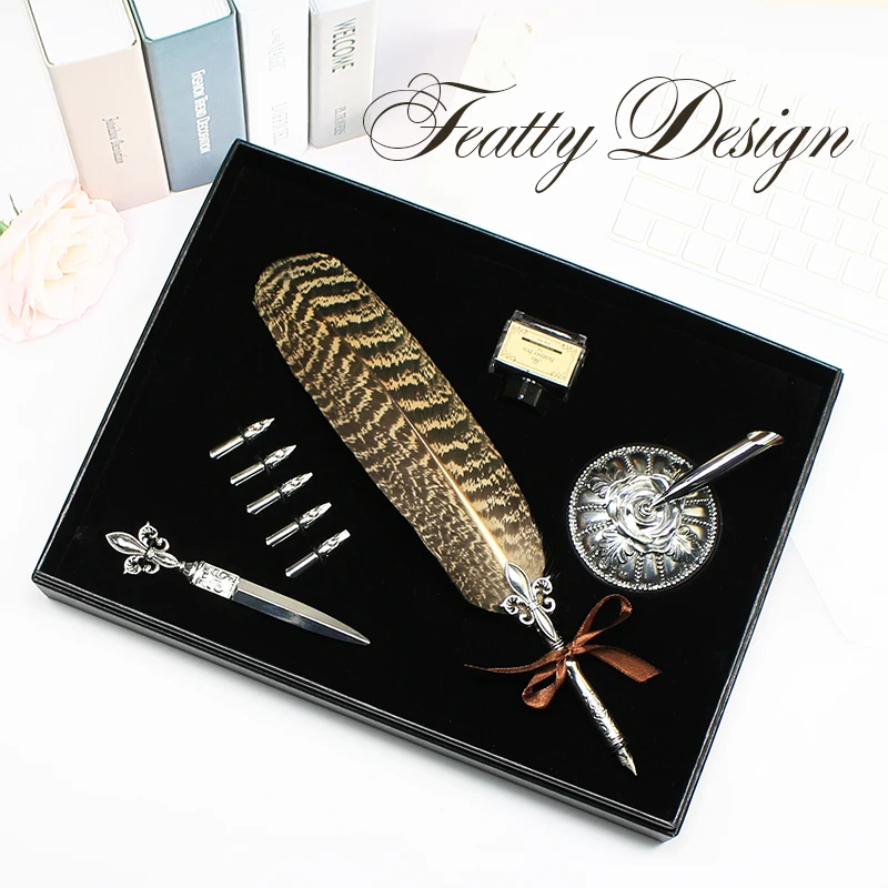 Винтажная перьевая ручка с леопардовым принтом чернильная для письма 5