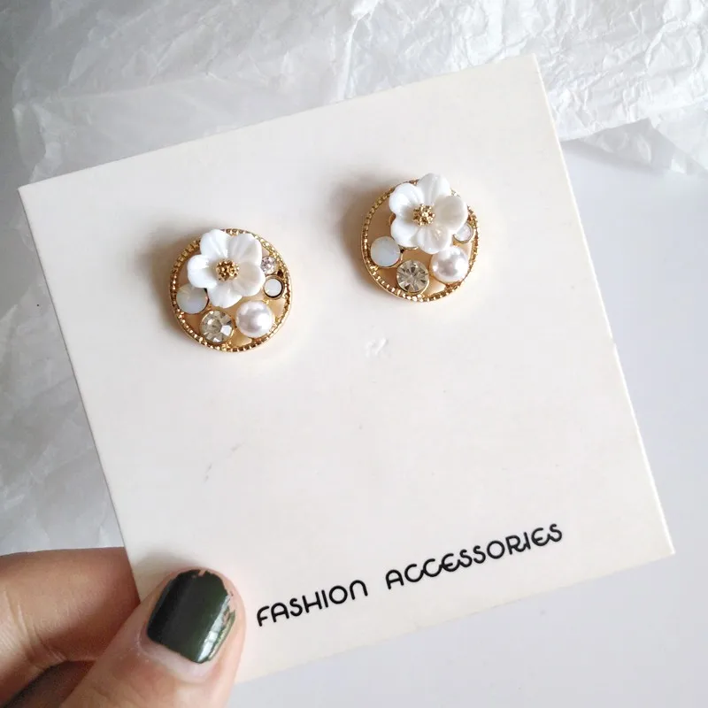 Женские винтажные серьги-гвоздики с искусственным жемчугом |