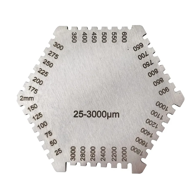 

25-3000um High-Precision Hexagon Wet Film Comb Paint Wet Film aluminum wet diaphragm comb wet film thickness gauge 25-3000um
