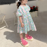 criscky baby girls dress clothes kids short sleeve princess dress floral sundress dresses children clothing for girls