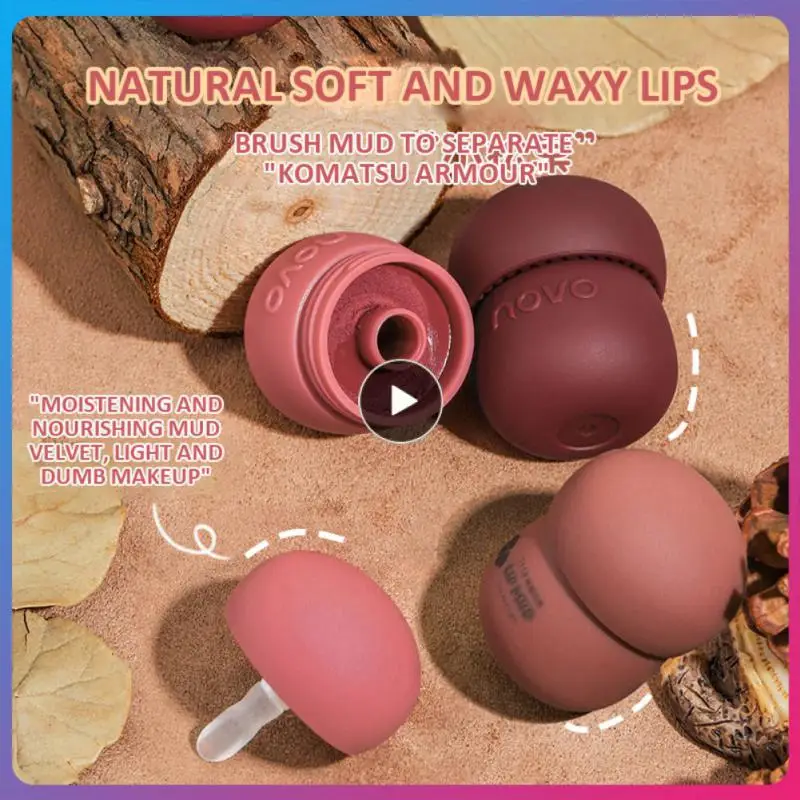 

Mushroom Lip Tint Mud 4 Colors Moisturizing Velvet Matte Lipstick Natural Cheek Lip Tint Face Blush Beauty Cosmetics Lips Makeup