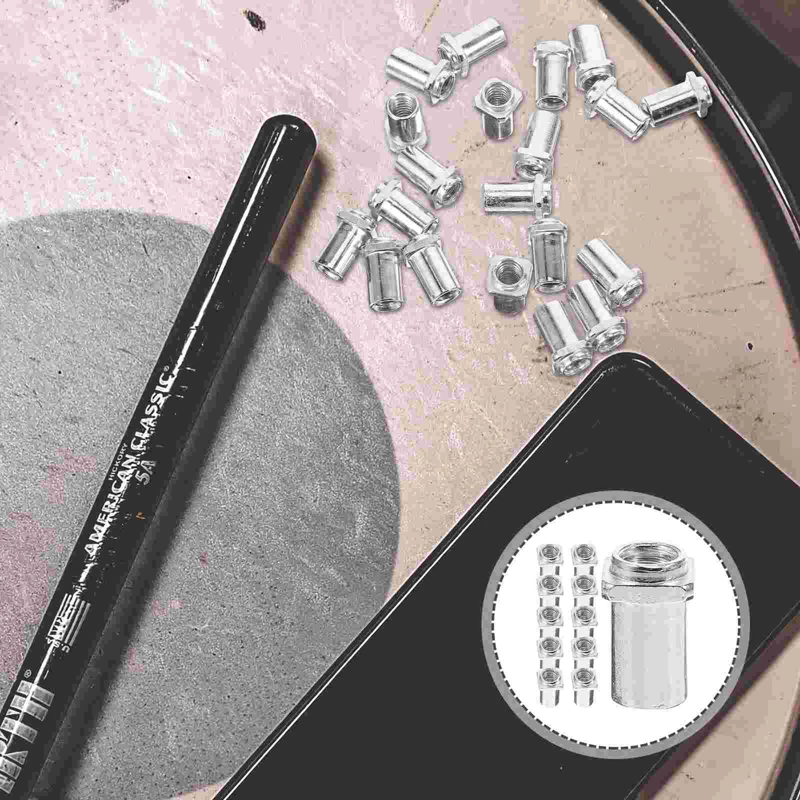 20 Pcs Drum Swivel Nut Floor Accessory Tom Lug Nuts Electric Guitar Spare Part Parts Iron