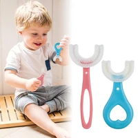 childrens toothbrush u shaped silicone brush baby teether cleaning oral care brushing to effectively anti caries tooth decay