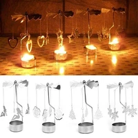 spinning candlestick tea light holder rotary candle carousel metal home supply