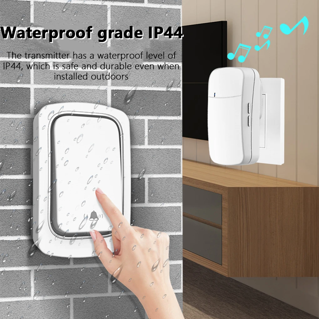 

Loud Sound Smart Door Bell 38 Tones Long Range Electric Wireless Doorbell Transmitter Receiver Home Office EU Plug