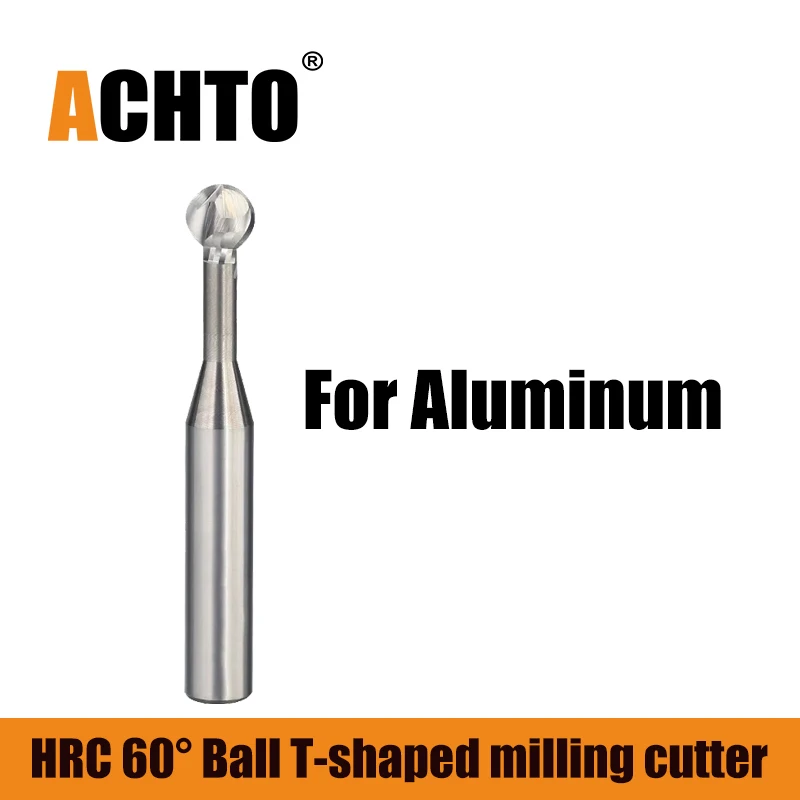 Т-образная сферическая фреза для стали и алюминия, фреза с ЧПУ, концевая фреза, деревообрабатывающий инструмент, диаметр хвостовика 4 мм, 6 мм