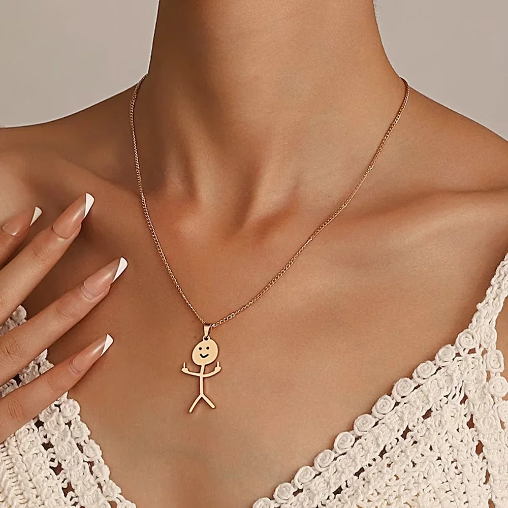 Модное ожерелье с подвеской в стиле хип-хоп Fxck You забавное каракулями для мужчин и