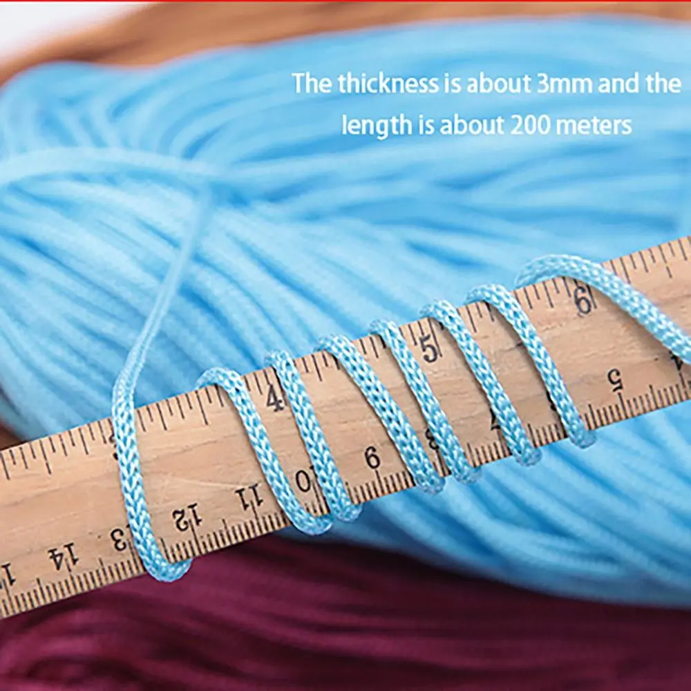 Текстурированная искусственная пряжа 200 м 3 мм для вязания плетения унисекс