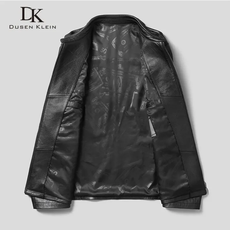 Мужская короткая куртка из натуральной козьей кожи с карманами