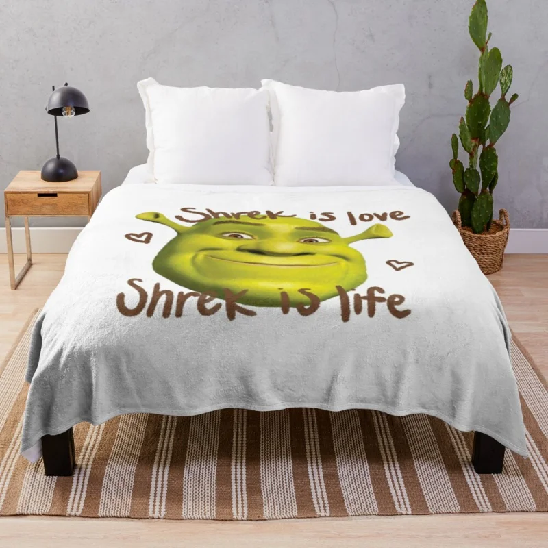 

Shrek is Love Shrek is LifeThrow Blanket queen size travel blanket