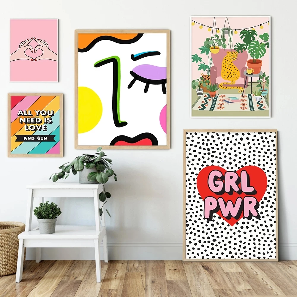 

Девушка Мощность Красочные цитаты художественные принты абстрактное лицо пятнистые Холст плакат домашний Декор Гостиная скандинавский ст...