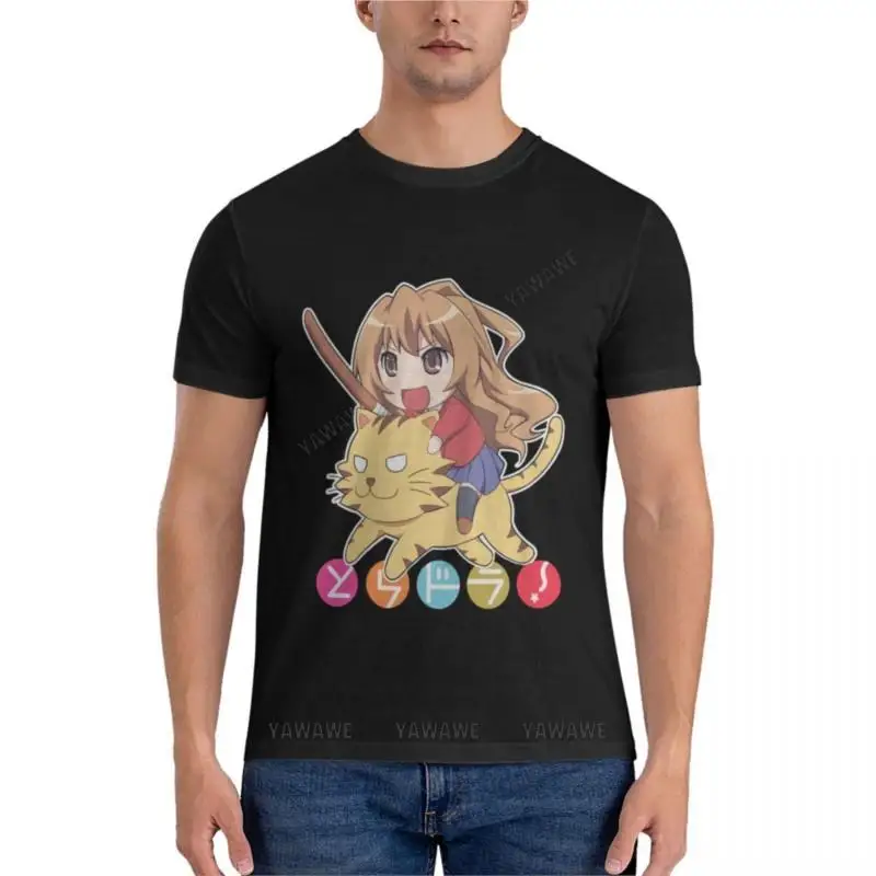 

Классическая аниме футболка Toradora для мальчиков, рубашка с принтом животных, рубашка с принтом животных для мальчиков, милая одежда, черная футболка, мужские хлопковые топы