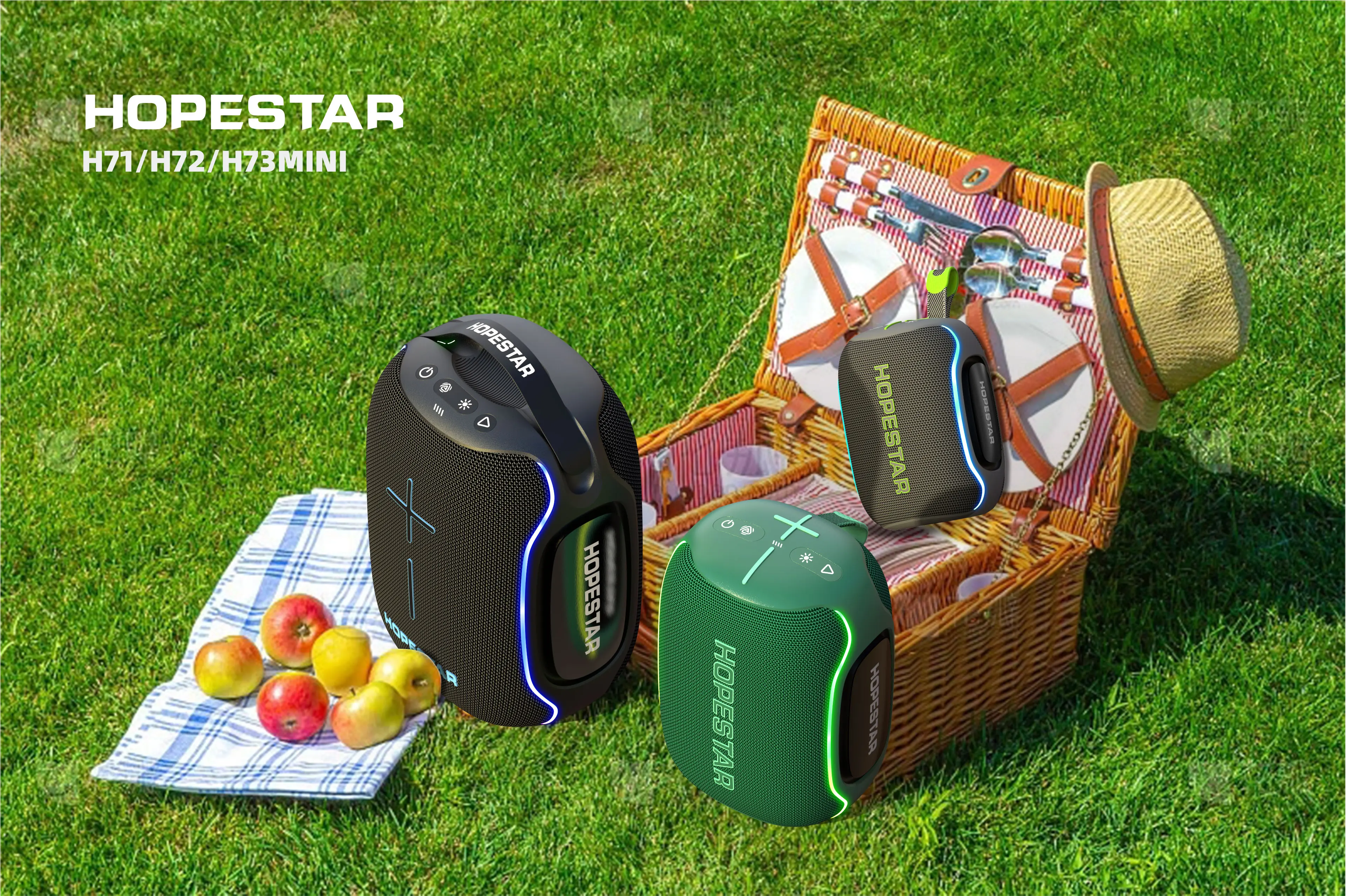 Фото Портативная колонка HOPESTAR H72 70W, 8800 мАч, с двумя динамиками, глубоким басом, для улицы №5