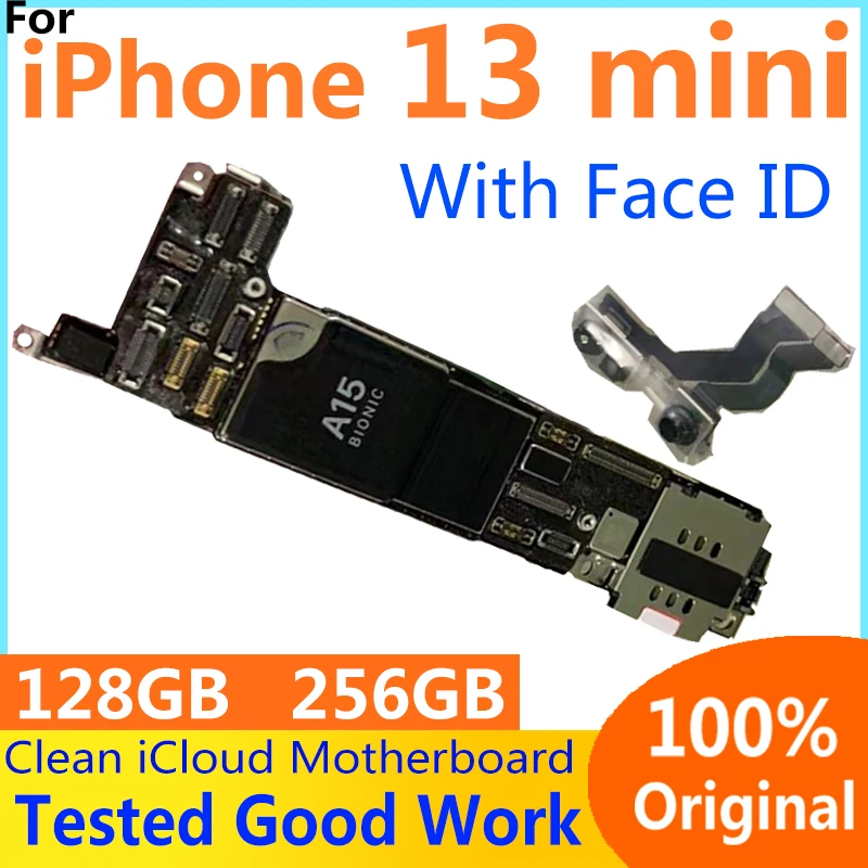 

For iPhone 13 Mini Motherboard Original Unlock Logic Board With/NO Face ID Main Board With Full Chips Support Update For 13mini