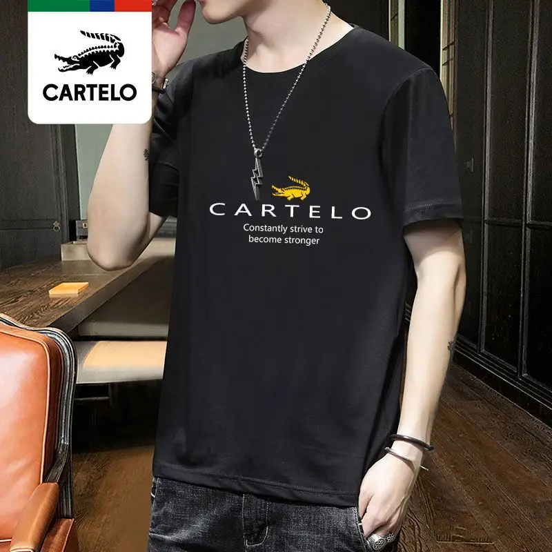 

Унисекс футболки CARTELO, универсальная футболка с круглым вырезом и коротким рукавом с надписью для мужчин и женщин