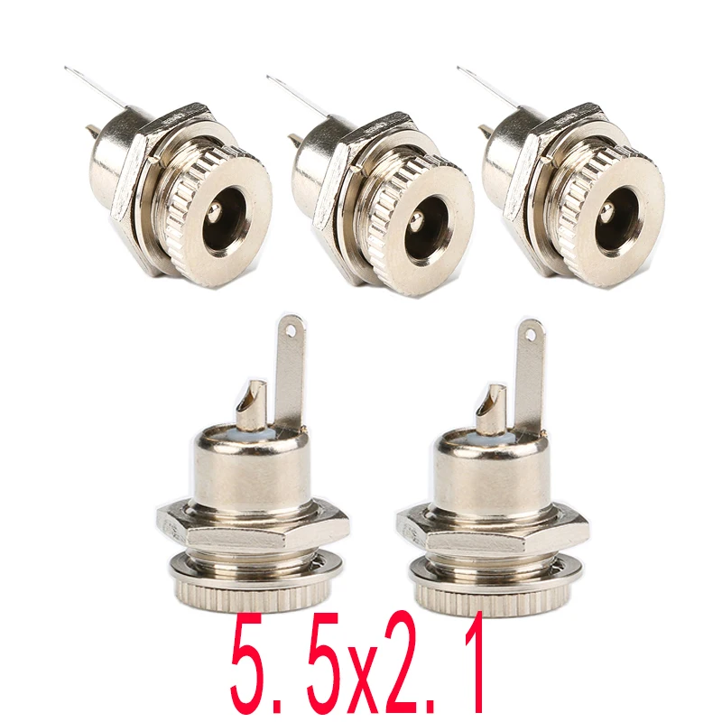 

DC-099 5,5*2,1 мм разъем источника питания постоянного тока DC099 5,5x2,1 мм резьбовой металлический разъем для зарядки женский панельный соединитель