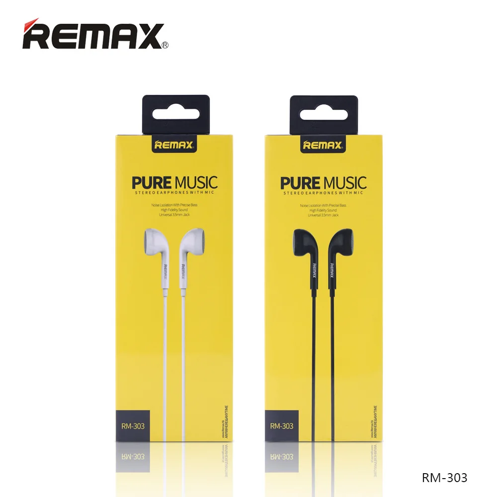 

Remax RM-303 High Quality Low price Pure Music with mic Earphone 3.5MM AUX For All Kinds OF Phones/Tablet PC/For Samsung iPhone