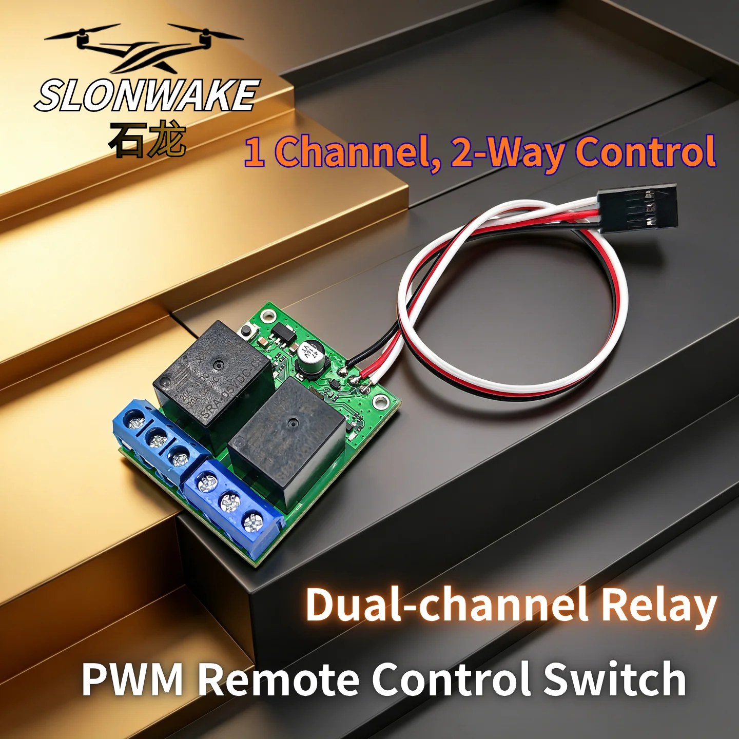 Фото Регулируемый модуль реле задержки PWM SLONWAKE S2014, двухканальный таймер 0-99,9 с, 3/2-уровневое управление с контактами NO/NC для Arduino DIY №1